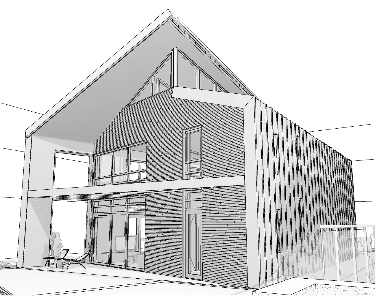 3D-impressie van de gevel van nieuwbouwwoning Westerdel